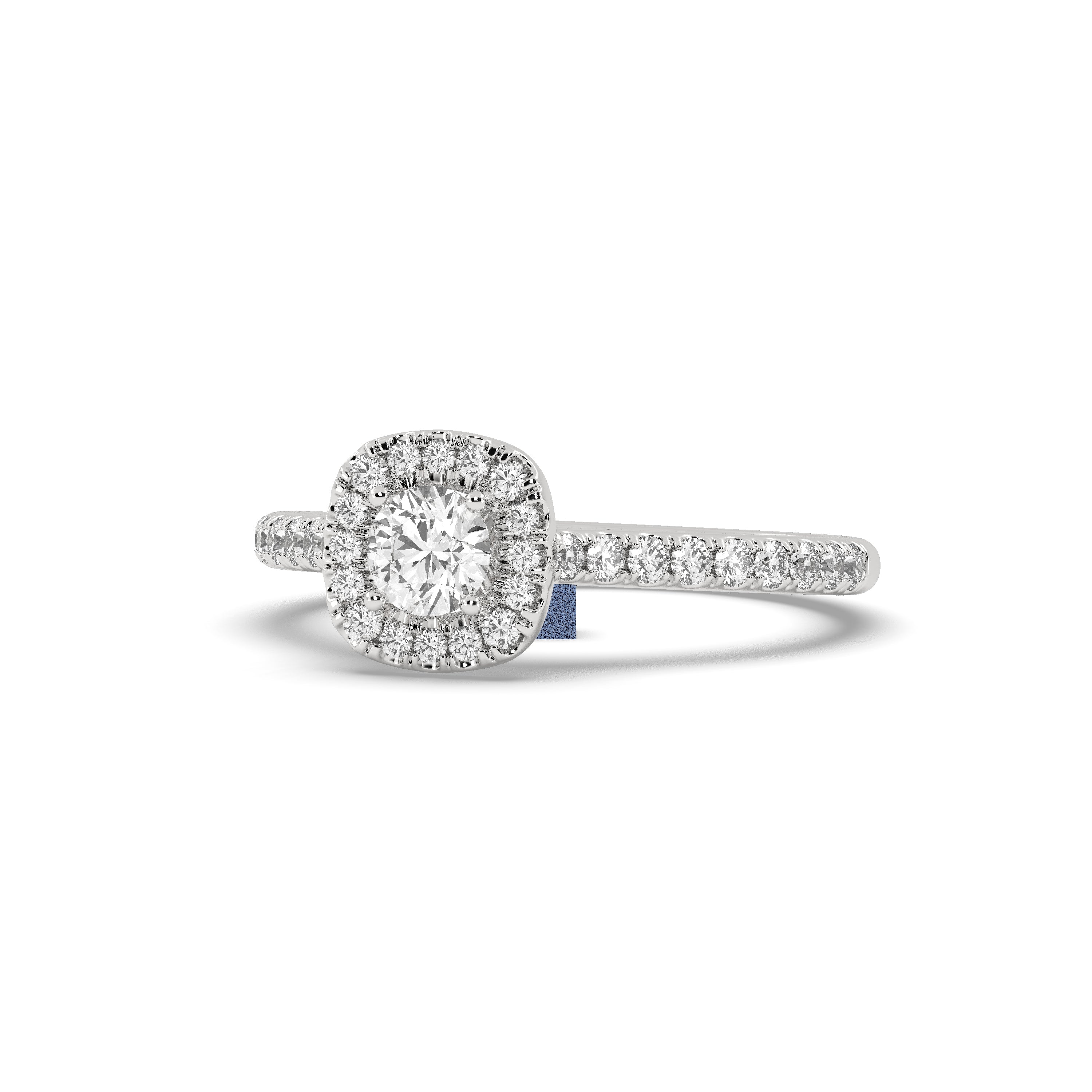 White Gold Studded 1.102 Carat Lab Grown Diamond Ring-G Color VS1 Clarity.